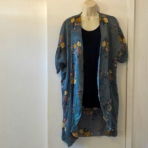 Two Items. Black tank top with silk shawl.